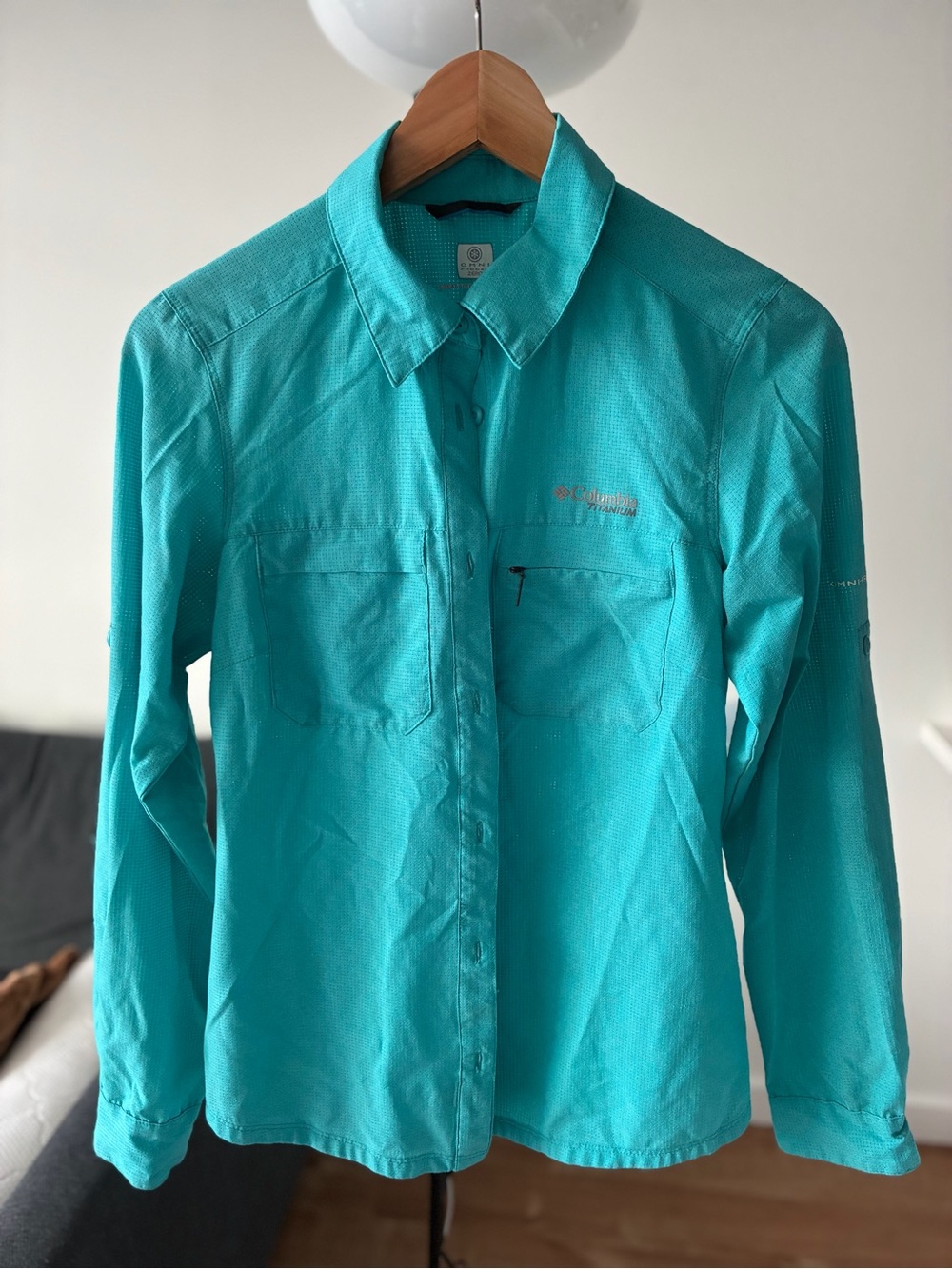 Columbia Button-Front Performance Shirt in Teal